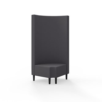 Snake hjørnemodul 90 grader R 12 rund med træben, høj ryg sh 43