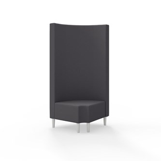 Snake hjørnemodul 90 grader R 12 rund med træben, høj ryg sh 43