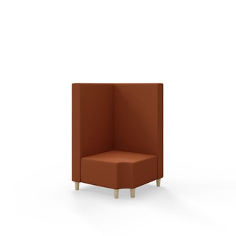 Snake hjørnemodul 90 grader R 12 med træben, mellemhøj ryg sh 37,5