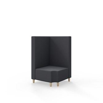 Snake hjørnemodul 90 grader R 12 med træben, mellemhøj ryg sh 37,5