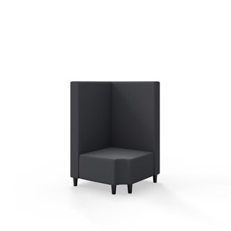 Snake hjørnemodul 90 grader R 12 med træben, mellemhøj ryg sh 37,5