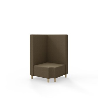 Snake hjørnemodul 90 grader R 12 med træben, mellemhøj ryg sh 37,5