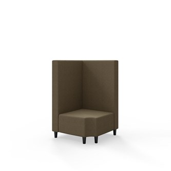 Snake hjørnemodul 90 grader R 12 med træben, mellemhøj ryg sh 37,5