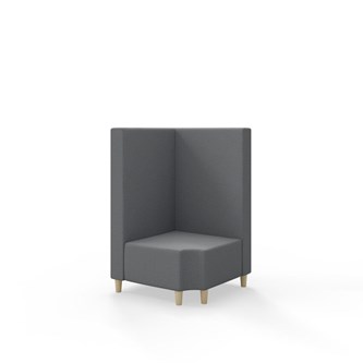 Snake hjørnemodul 90 grader R 12 med træben, mellemhøj ryg sh 37,5