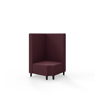 Snake hjørnemodul 90 grader R 12 med træben, mellemhøj ryg sh 37,5