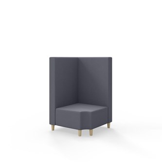 Snake hjørnemodul 90 grader R 12 med træben, mellemhøj ryg sh 37,5