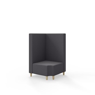 Snake hjørnemodul 90 grader R 12 med træben, mellemhøj ryg sh 37,5