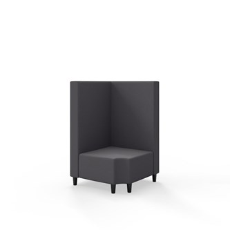 Snake hjørnemodul 90 grader R 12 med træben, mellemhøj ryg sh 37,5