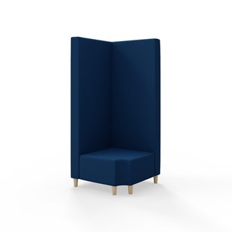 Snake hjørnemodul 90 grader R 12 med træben, høj ryg sh 37,5