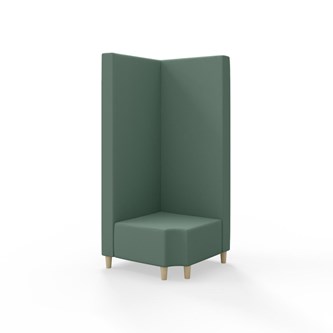 Snake hjørnemodul 90 grader R 12 med træben, høj ryg sh 37,5