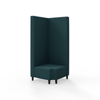 Snake hjørnemodul 90 grader R 12 med træben, høj ryg sh 37,5