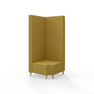 Snake hjørnemodul 90 grader R 12 med træben, høj ryg sh 37,5