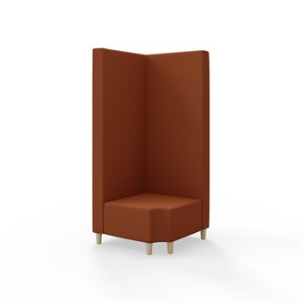 Snake hjørnemodul 90 grader R 12 med træben, høj ryg sh 37,5