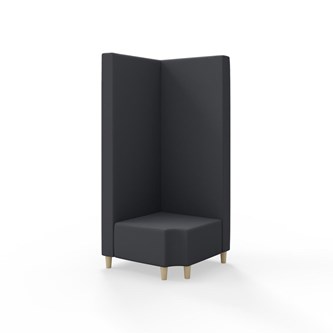 Snake hjørnemodul 90 grader R 12 med træben, høj ryg sh 37,5