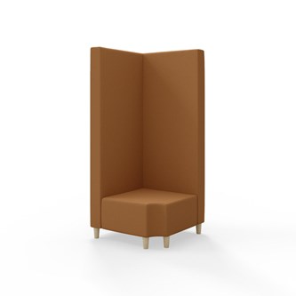 Snake hjørnemodul 90 grader R 12 med træben, høj ryg sh 37,5