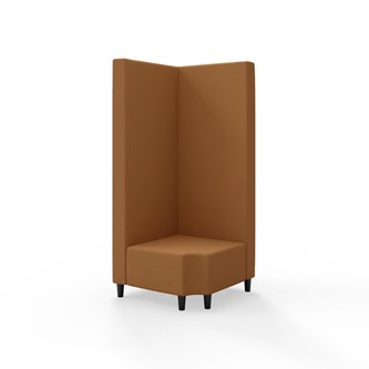 Snake hjørnemodul 90 grader R 12 med træben, høj ryg sh 37,5