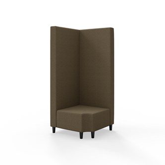 Snake hjørnemodul 90 grader R 12 med træben, høj ryg sh 37,5