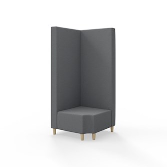 Snake hjørnemodul 90 grader R 12 med træben, høj ryg sh 37,5