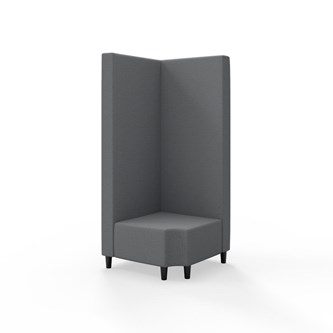 Snake hjørnemodul 90 grader R 12 med træben, høj ryg sh 37,5