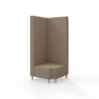 Snake hjørnemodul 90 grader R 12 med træben, høj ryg sh 37,5