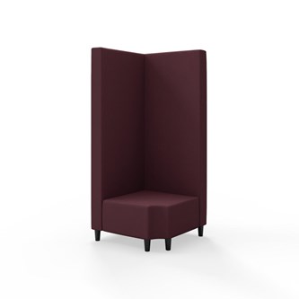 Snake hjørnemodul 90 grader R 12 med træben, høj ryg sh 37,5