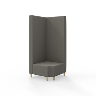 Snake hjørnemodul 90 grader R 12 med træben, høj ryg sh 37,5