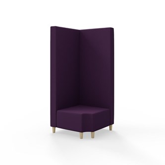 Snake hjørnemodul 90 grader R 12 med træben, høj ryg sh 37,5