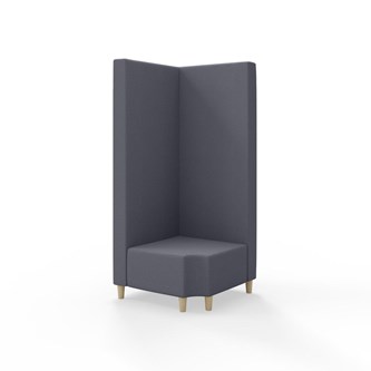 Snake hjørnemodul 90 grader R 12 med træben, høj ryg sh 37,5