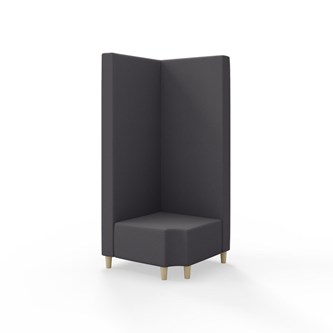 Snake hjørnemodul 90 grader R 12 med træben, høj ryg sh 37,5