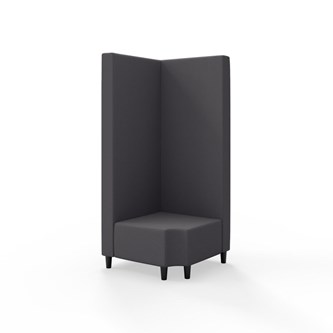 Snake hjørnemodul 90 grader R 12 med træben, høj ryg sh 37,5