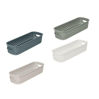 Opbevaringskurv i genanvendt plast aflang