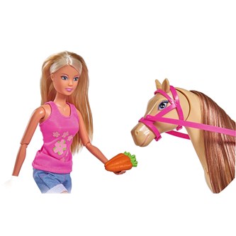 Steffi dukke rytter med hest