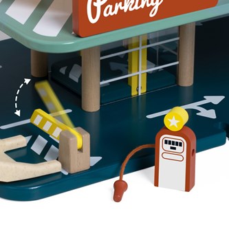 Parkeringshus med bilvask