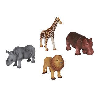 Green Rubber Toys vilde dyr Afrika 4 stk.