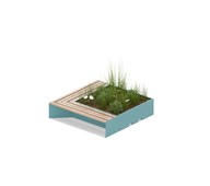 MeetUp blomsterkasse med siddebænk i vinkel