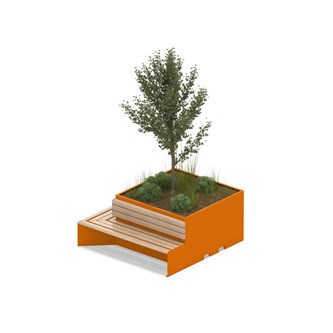 MeetUp blomsterkasse hjørne med siddebænk