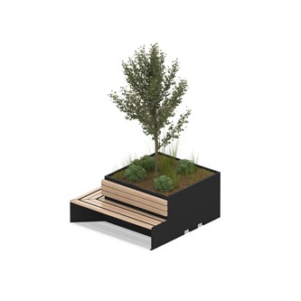 MeetUp blomsterkasse hjørne med siddebænk