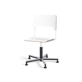 Como stol FSC gas (lav) alu glidefod stor sæde hvidt stel