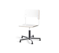 Como stol FSC gas (lav) alu glidefod stor sæde hvidt stel