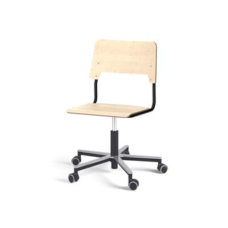 Como stol FSC gas (høj) alu hjul stor sæde sort stel