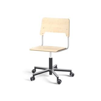 Como stol FSC gas (høj) alu hjul stor sæde sølvstel