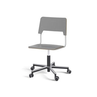 Como stol FSC gas (høj) alu hjul stor sæde sølvstel