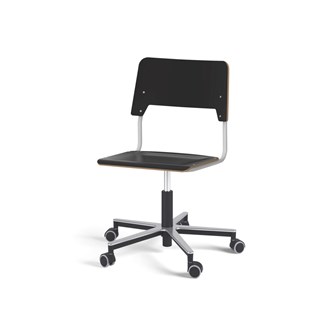 Como stol FSC gas (høj) alu hjul stor sæde sølvstel