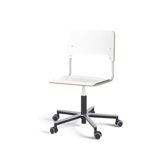 Como stol FSC gas (høj) alu hjul stor sæde sølvstel