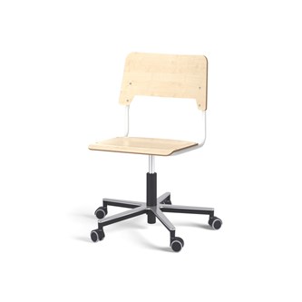 Como stol FSC gas (lav) alu hjul stor sæde hvidt stel