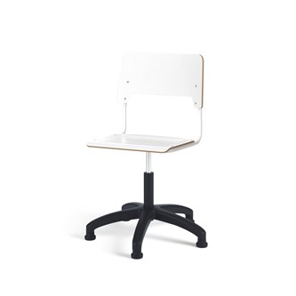 Como stol FSC gas (høj) glidefod stor sæde hvidt stel