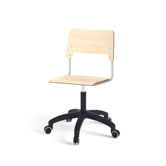 Como stol FSC gas (høj) hjul stor sæde sølvstel