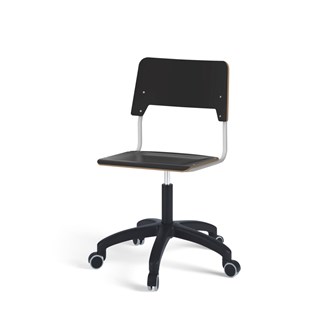 Como stol FSC gas (høj) hjul stor sæde sølvstel