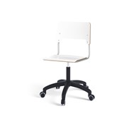 Como stol FSC gas (lav) hjul stor sæde sølvstel