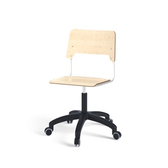 Como stol FSC gas (høj) hjul stor sæde hvidt stel